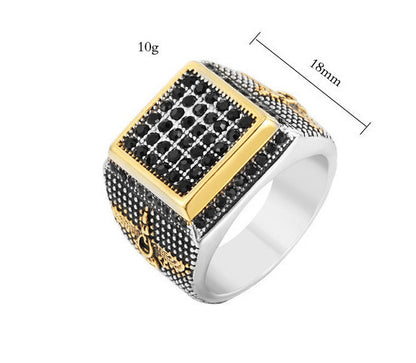 Retro Men's Titanium Steel Jewelry Ring