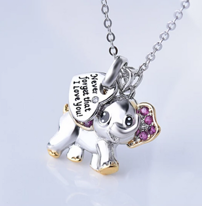 Women Necklace Blue Cute Elephant Necklace Fashion Cartoon Animal Necklaces For Kids Necklaces Jewelry Gifts