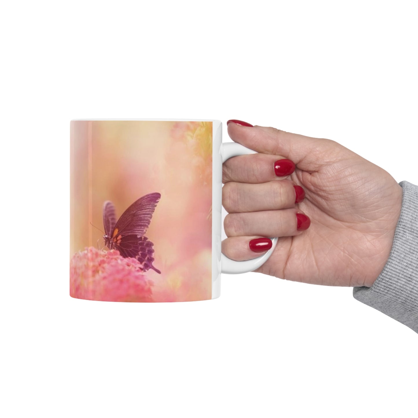 Purple Butterfly Ceramic Mug 11oz