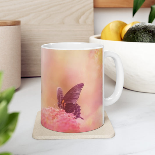 Purple Butterfly Ceramic Mug 11oz