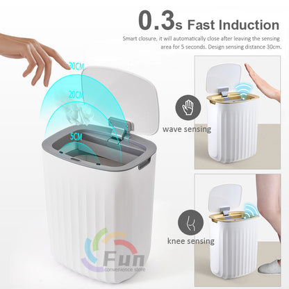 Smart Trash Can With Lid For Bedroom And Living Room Kitchen Storage Box Trash Can Induction Small Car Box Automatic Smart Dustbin Smart Trash Bin