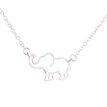 Elephant pendant necklace lucky hollow like clavicle chain