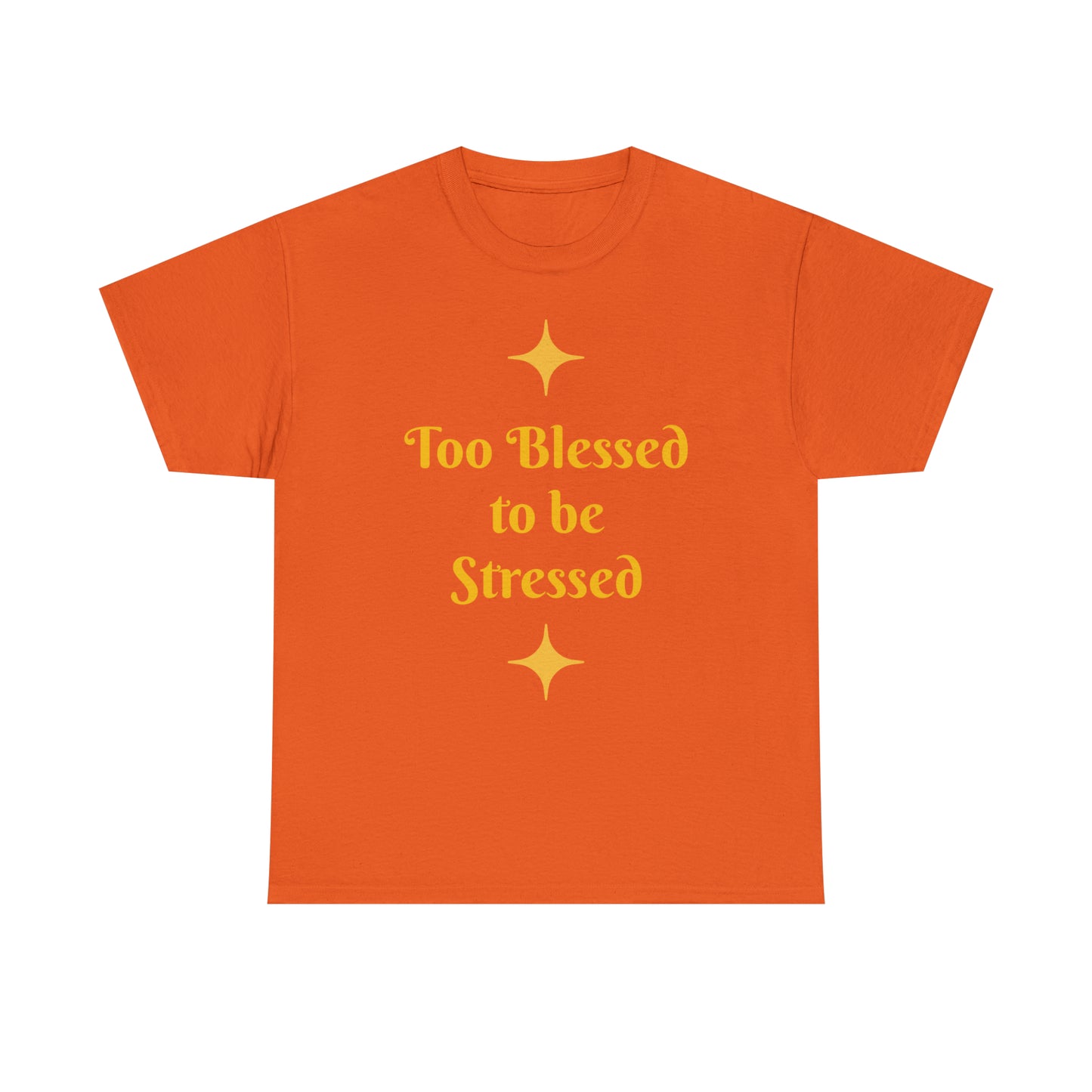 Front: Too Blessed to be Stressed - Back: Follow me while I follow Jesus T-shirt