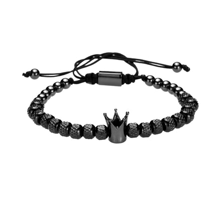 Original Design Crown 3-Piece Men's and Women's Bead Stainless Steel Handmade Bracelet