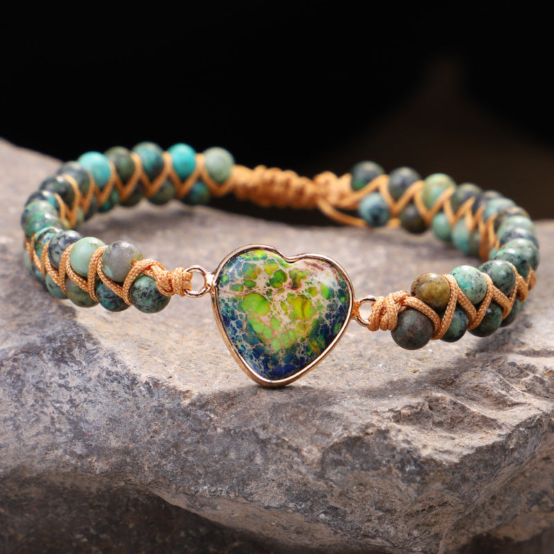 Handmade Creative Woven Bracelet Love Stone Winding Bracelet