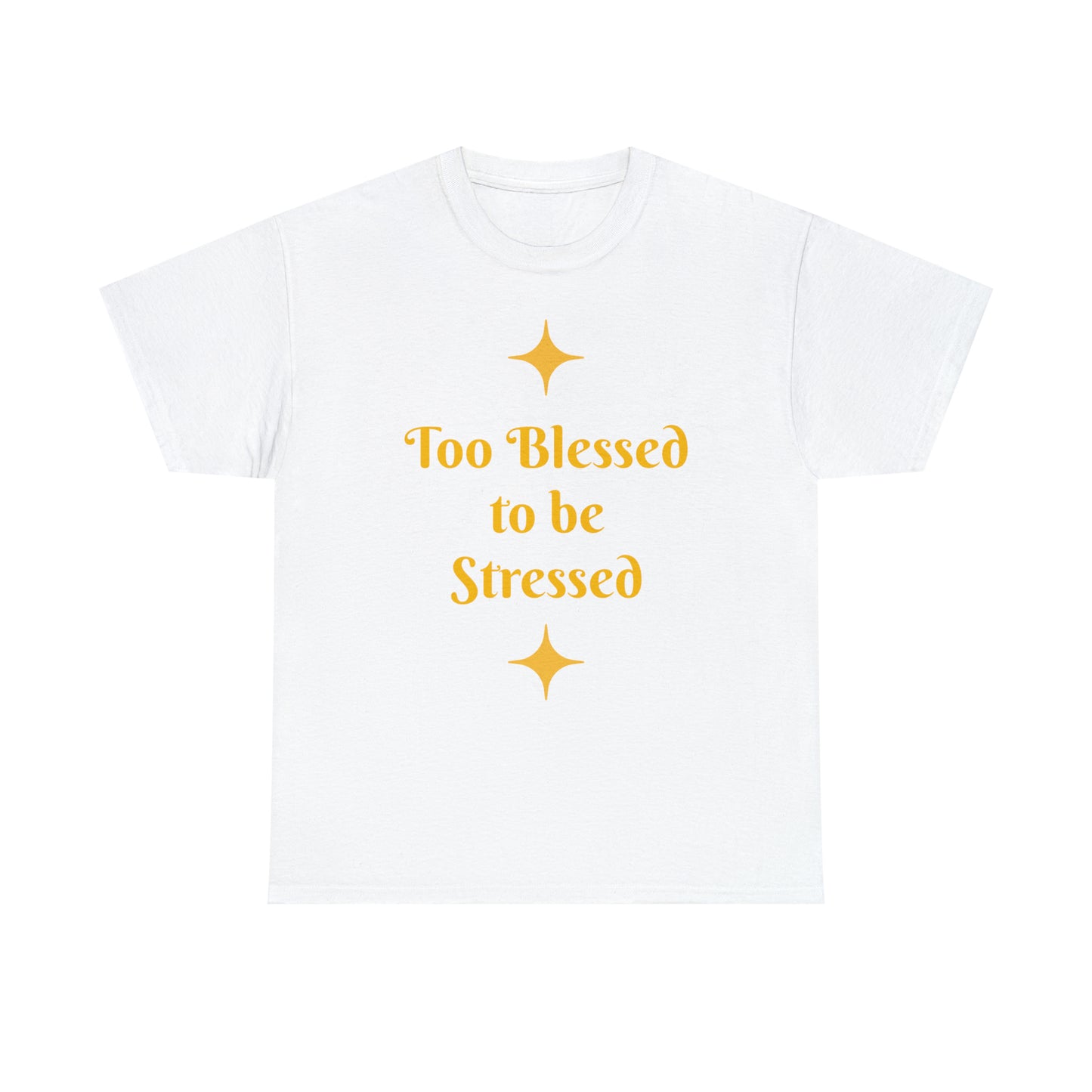 Front: Too Blessed to be Stressed - Back: Follow me while I follow Jesus T-shirt