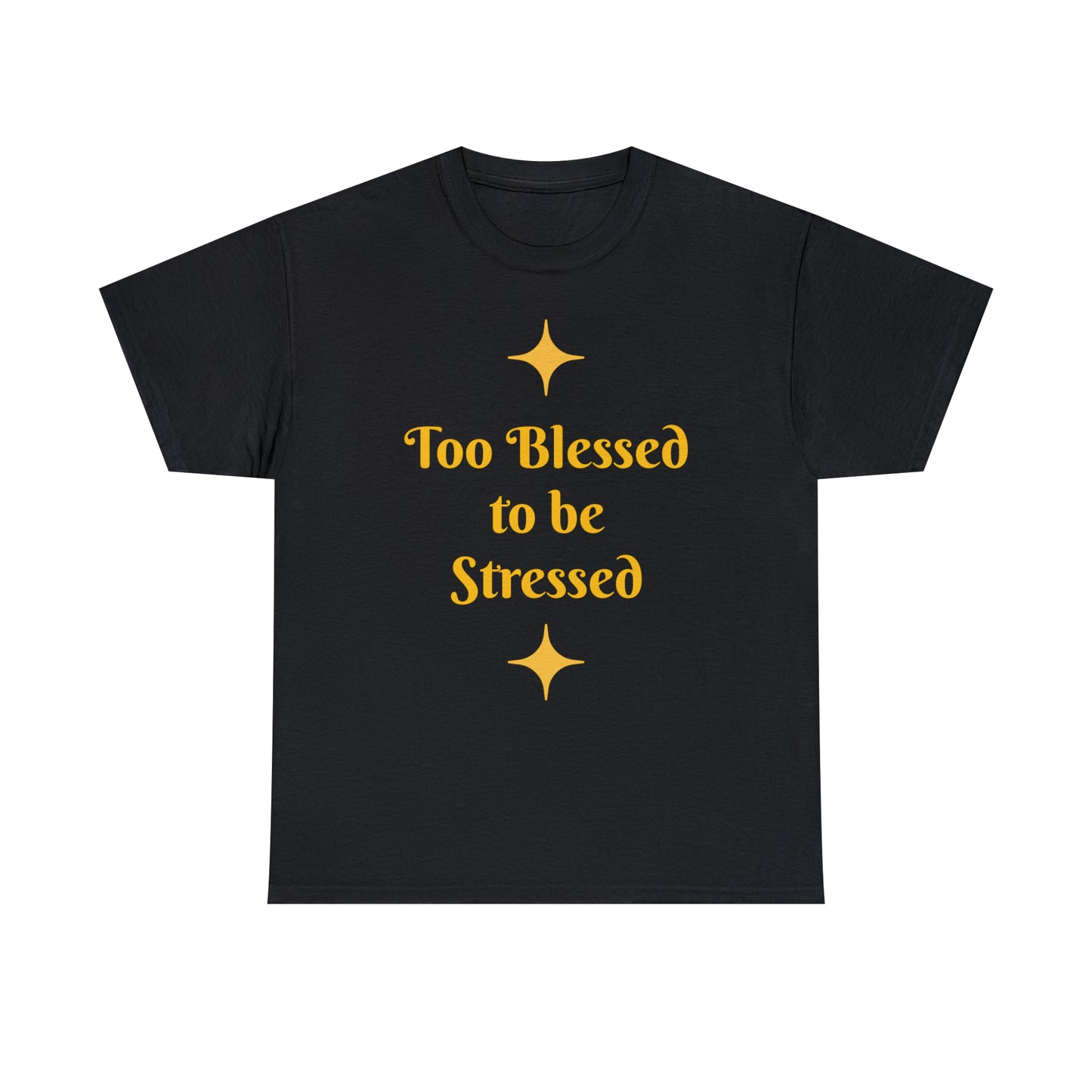 Front: Too Blessed to be Stressed - Back: Follow me while I follow Jesus T-shirt