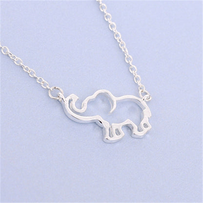 Elephant pendant necklace lucky hollow like clavicle chain