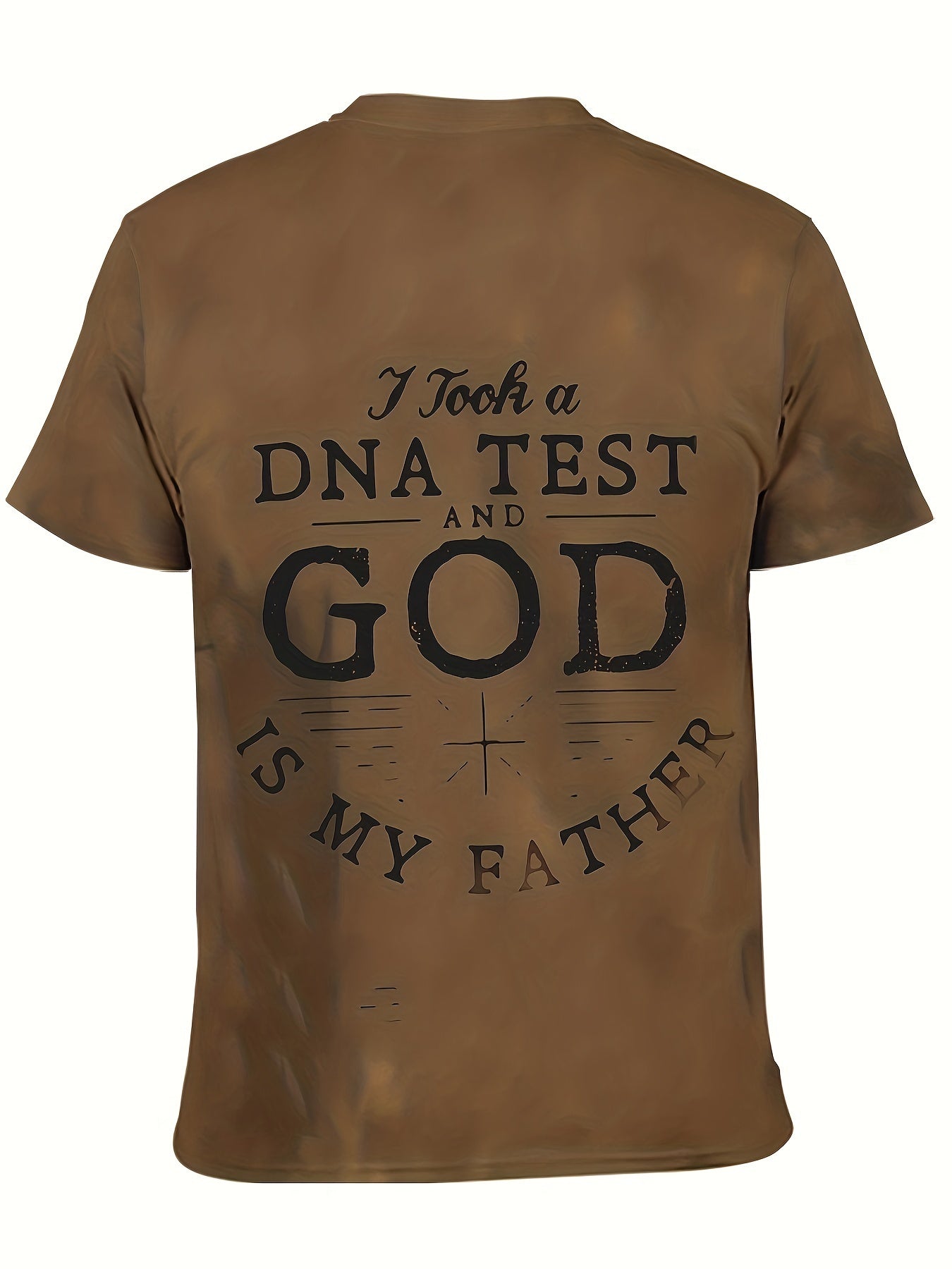 DNA TEST GOD Letter Print Men's Casual Short Sleeve Crew Neck T-shirt