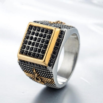 Retro Men's Titanium Steel Jewelry Ring