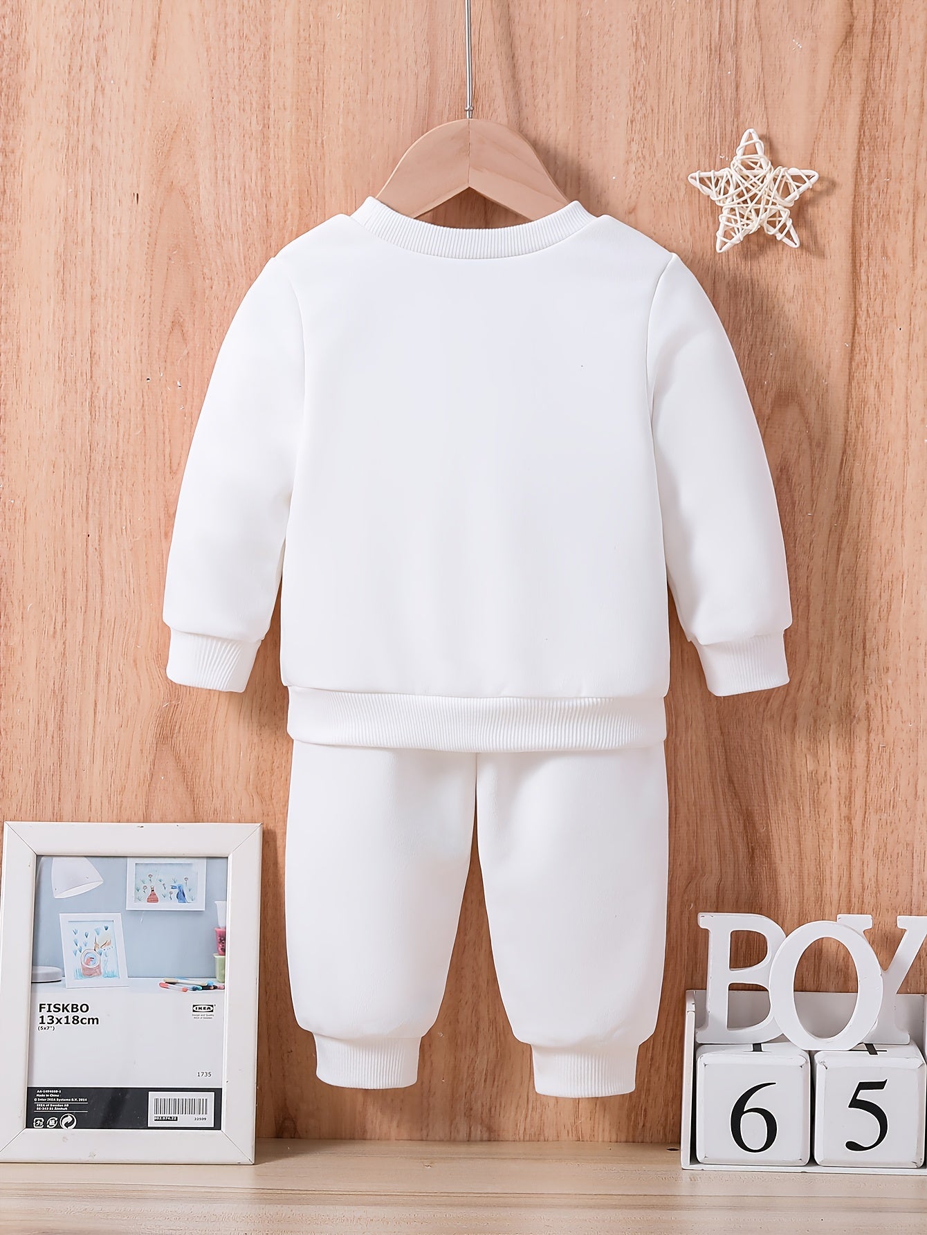 Baby Cute DADDY'S LITTLE PRINCESS, Letter Print Casual Outfit, Long Sleeve Sweatshirt Trousers Set