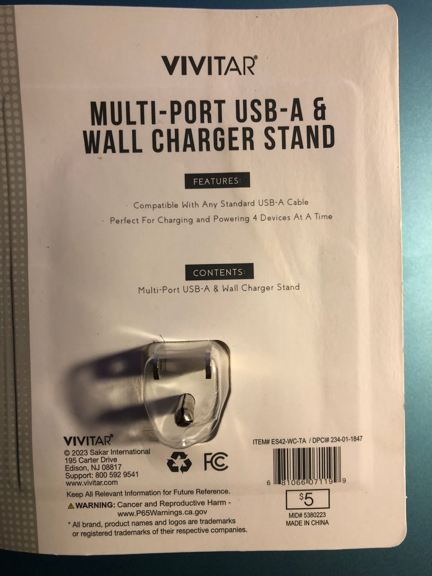 Vivitar Multi-Port USB -A & Wall Charger Stand