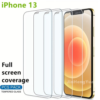 4Pcs Tempered Glass Compatible For IPhone 14 13 11 12 Pro MAX X XS Xsmax XR 6 6s 7 8 Plus Screen Protector Film