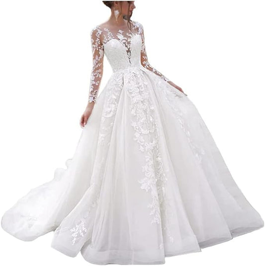 Wedding Dresses for Bride Lace Wedding Dress A Line Bridal Gown