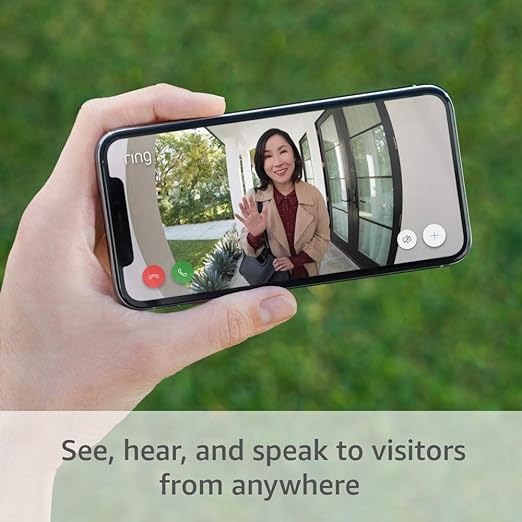 Ring Video Doorbell - 1080p HD video, live notifications when away from home, simple setup, privacy controls | Satin Nickel