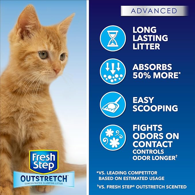 Fresh Step Advanced Clumping Cat Litter, Outstretch, Extra Large, 32 lbs total (2 Pack of 16lb Boxes)