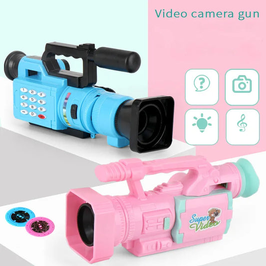 Kids Projection Camera Projection Simulation Light Music Video Recorder With Projection Flashlight Birthday Gifts For Children