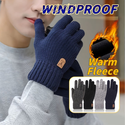 Winter Fleece Lined Warm Gloves For Women Men,  Anti-Slip Full Fingers Glove Thermal Warm Touch Screen Glove, Perfect For Cycling, Running, Driving, Hiking, Walking, Texting, Skiing And Daily Activities